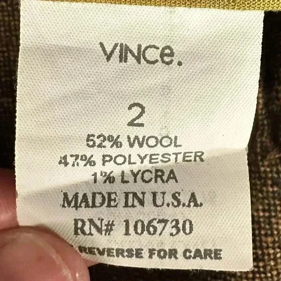 Vince Brown Wool Midi Skirt Size 2 - Picture 3 of 4